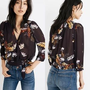 Madewell Wrap Top in Blooming Oasis Size XL